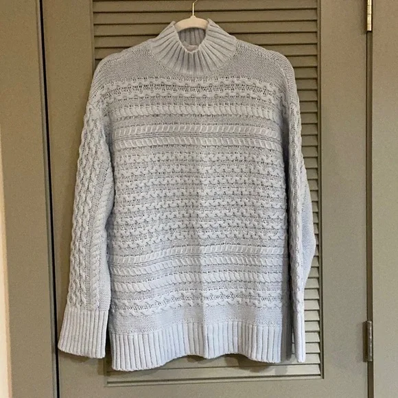 NWT Haven Well Within Organic Cotton Cable Knit Funnel Neck Sweater Sz M - Picture 4 of 8